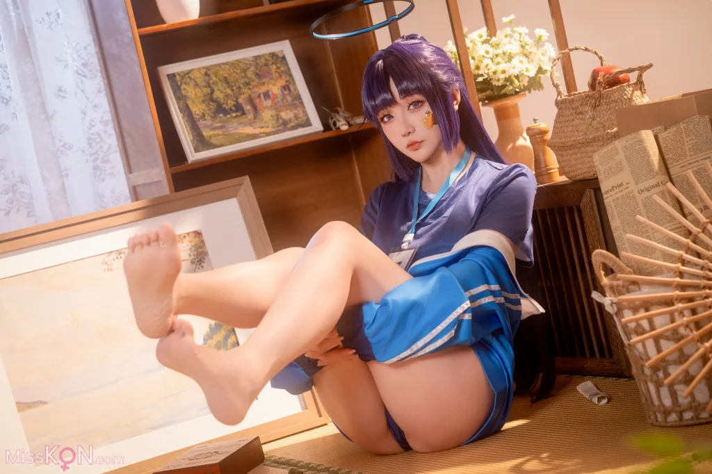 Coser@星之迟迟Hoshilily: 蔚蓝档案-早濑优香体操服 (69 photos + 1 video)