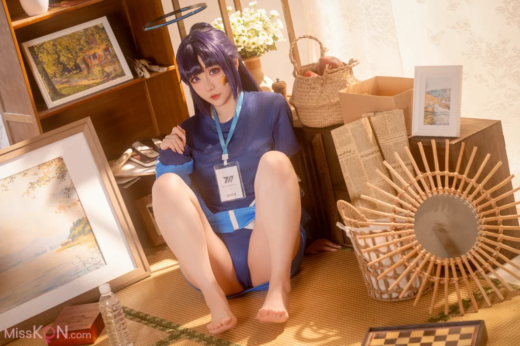 Coser@星之迟迟Hoshilily: 蔚蓝档案-早濑优香体操服 (69 photos + 1 video)