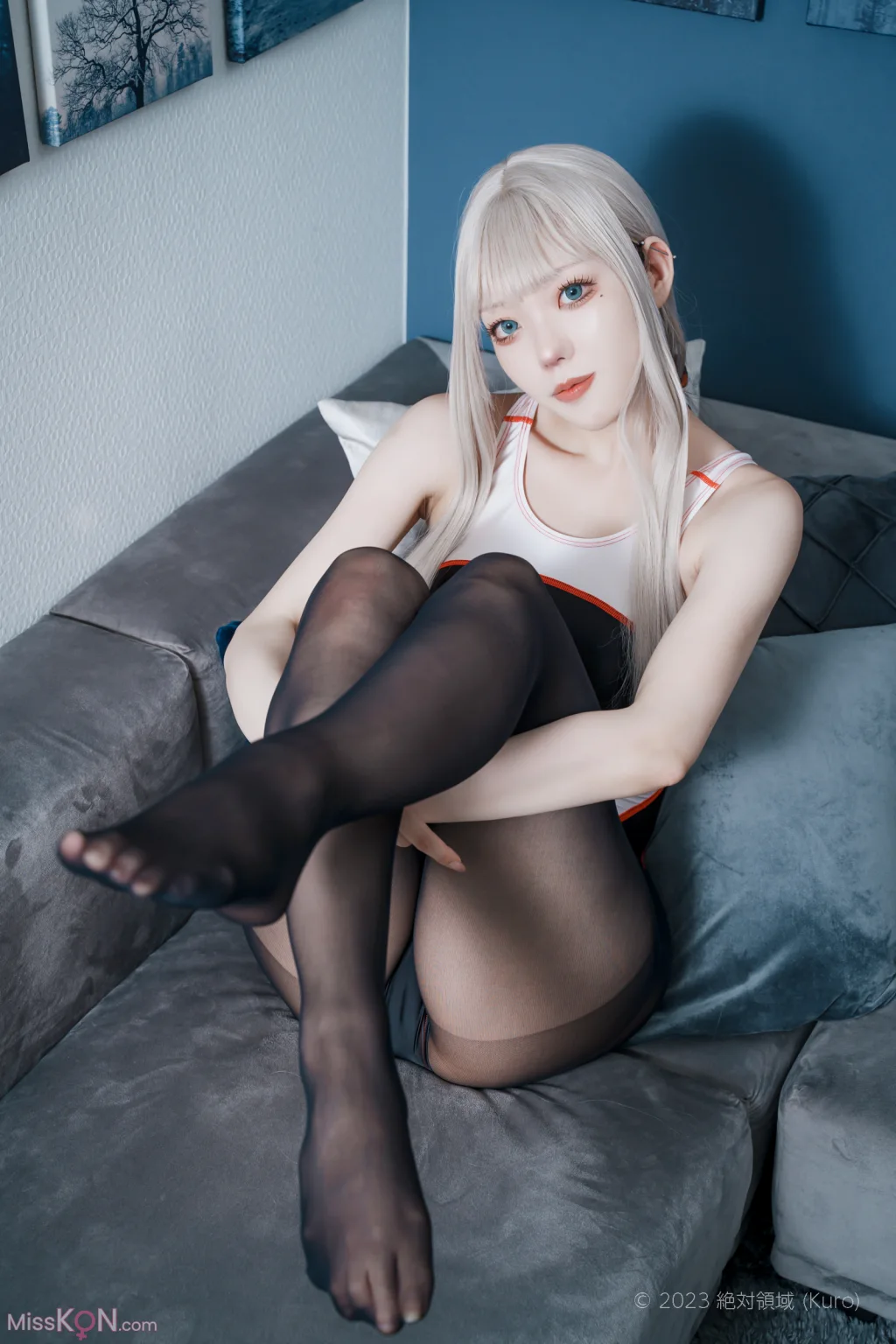 Coser@くろてぃあ (くろ): くろタイツ競泳水着 (60 photos)