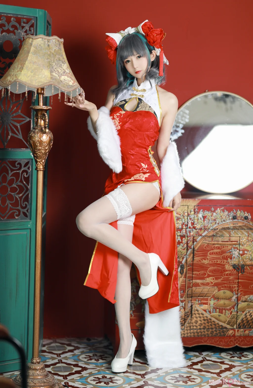 Coser@51酱: 碧蓝航线-柴郡新春旗袍 (12 photos)