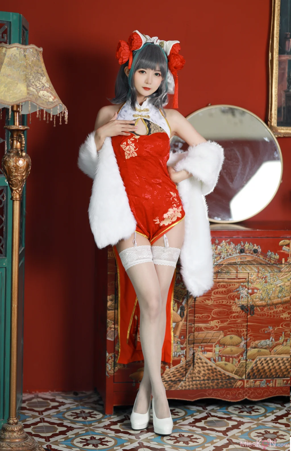 Coser@51酱: 碧蓝航线-柴郡新春旗袍 (12 photos)