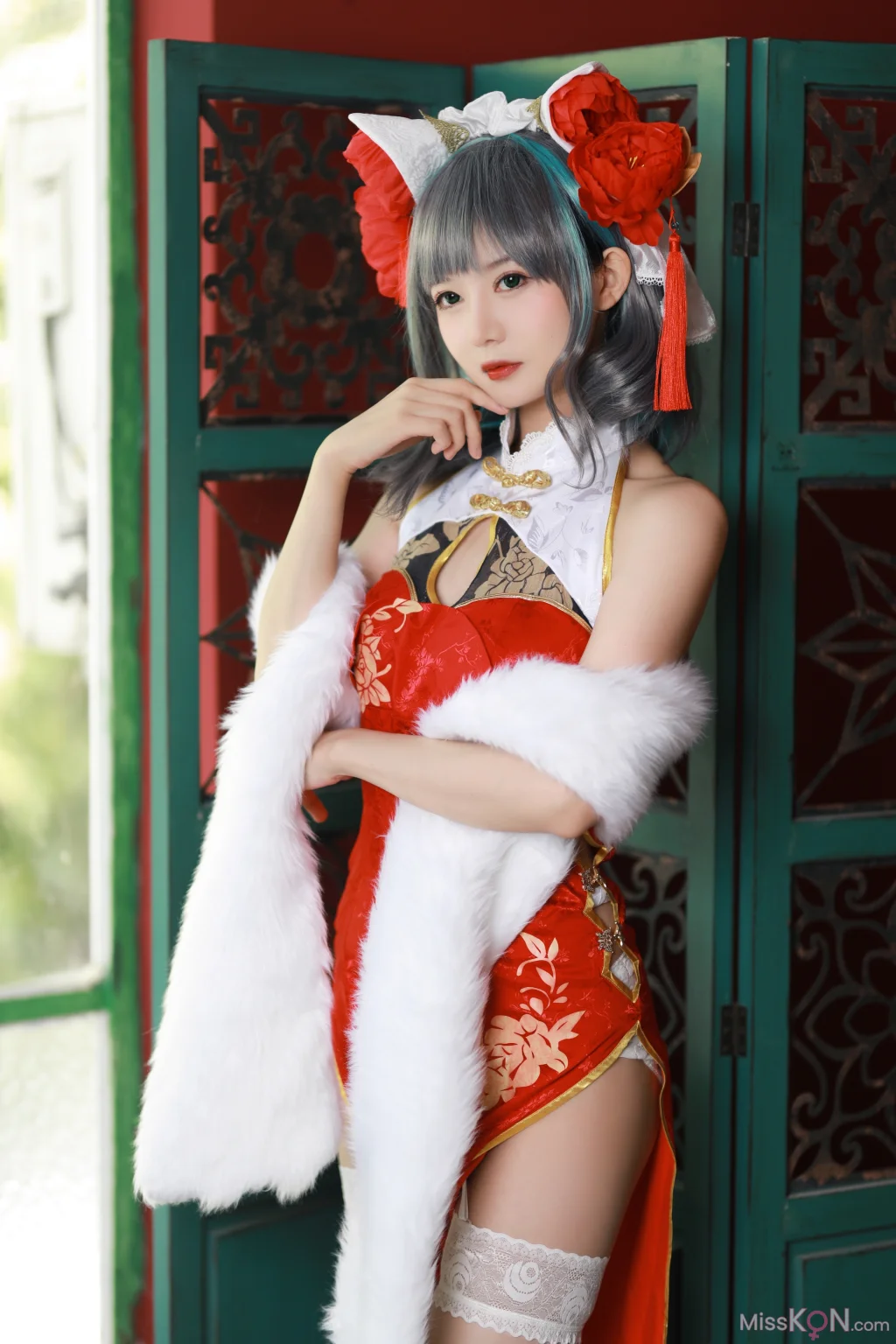 Coser@51酱: 碧蓝航线-柴郡新春旗袍 (12 photos)