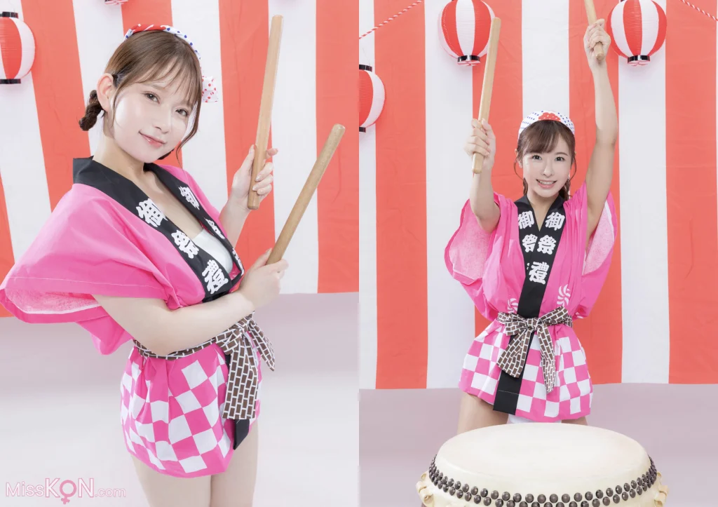 [JP] Rio Kuriyama (栗山莉緒) & Rena Momozono (桃園憐奈): [Post Digital Photo] Naked Wild Drummer 全裸あばれ太鼓 (12 photos)