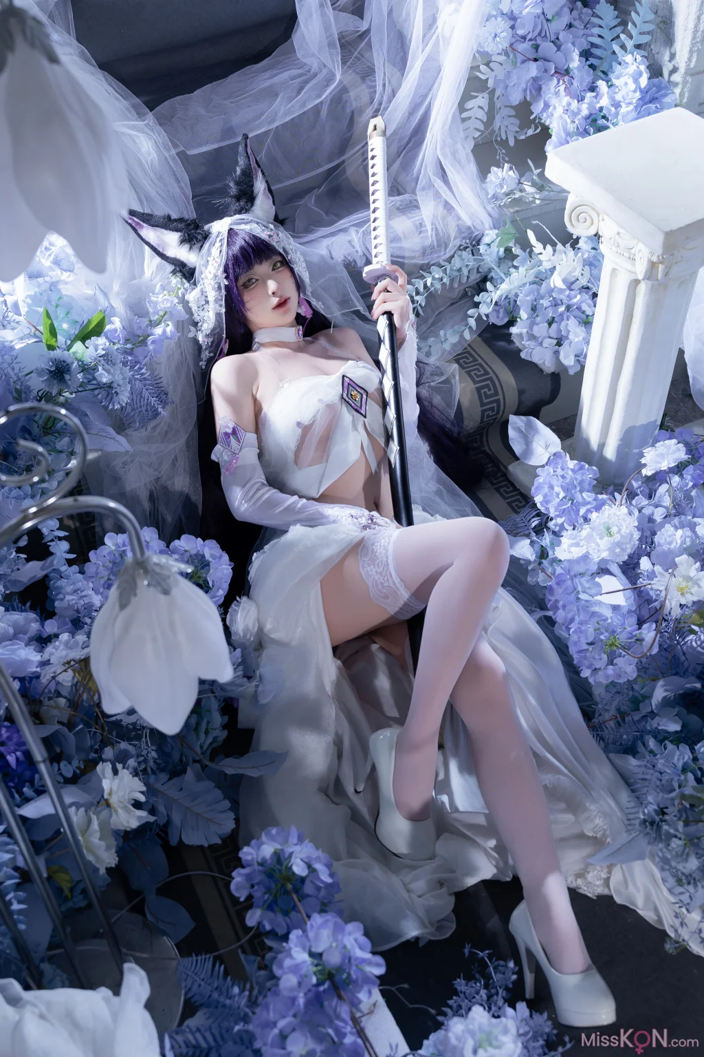 Coser@清水由乃: 碧蓝航线 武藏紫藤花 (51 photos + 1 video) – Page 3