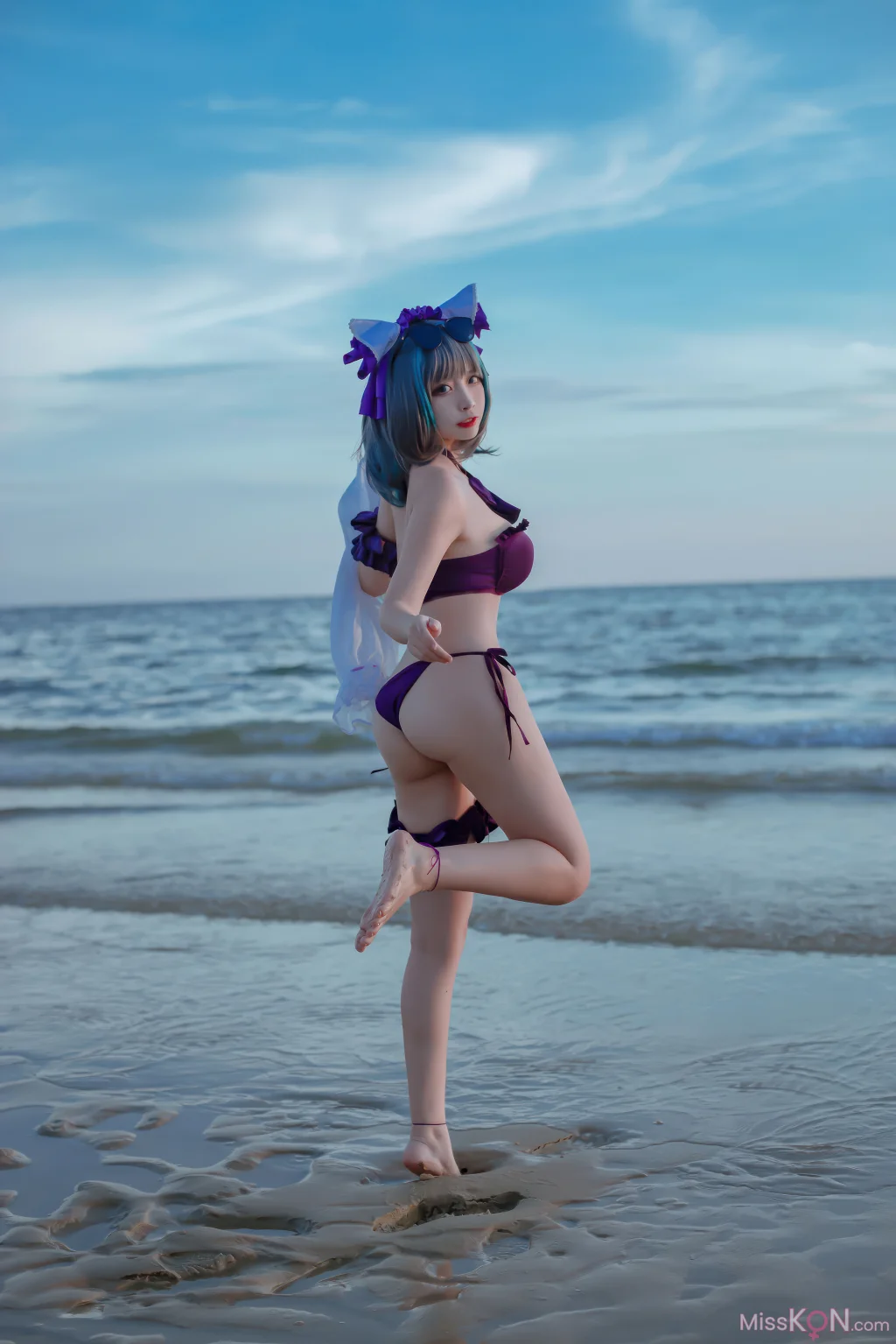 Coser@二佐Nisa: 碧蓝航线-柴郡泳装 (30 photos)