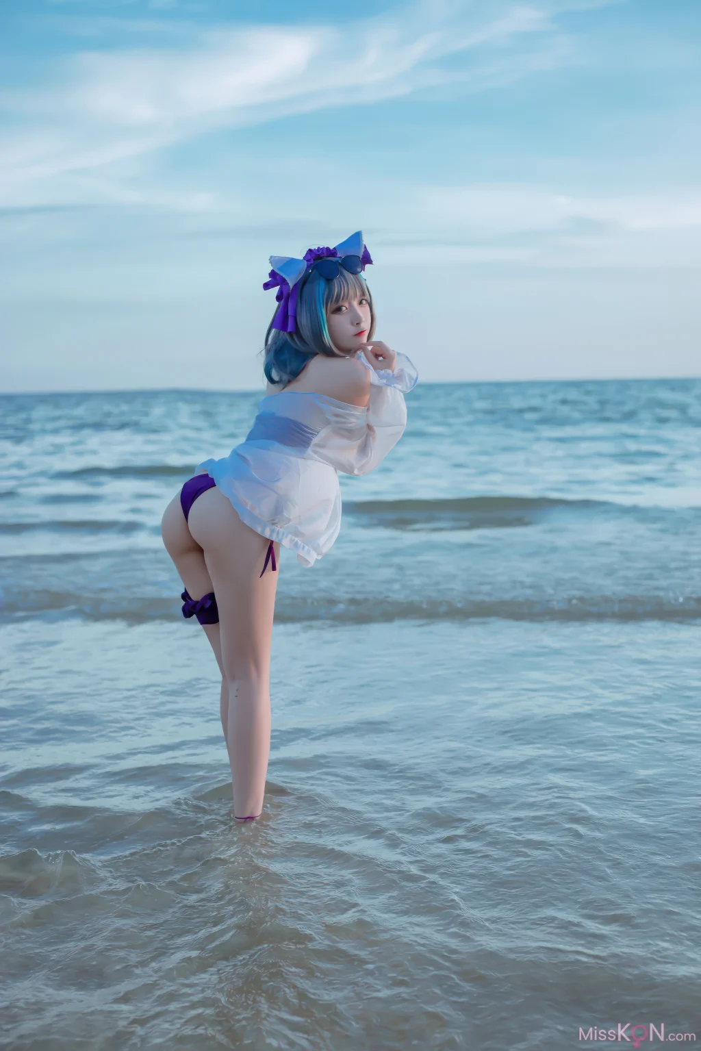 Coser@二佐Nisa: 碧蓝航线-柴郡泳装 (30 photos)