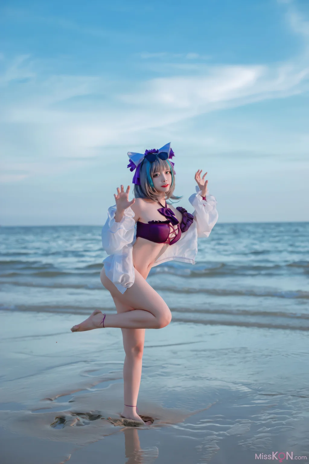 Coser@二佐Nisa: 碧蓝航线-柴郡泳装 (30 photos)