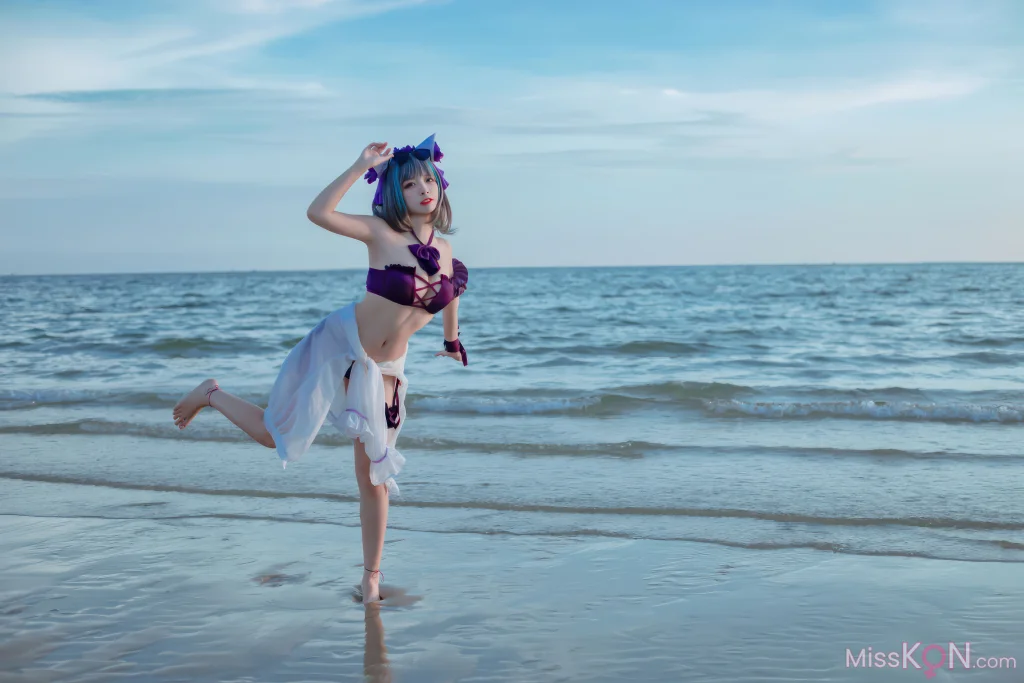 Coser@二佐Nisa: 碧蓝航线-柴郡泳装 (30 photos)