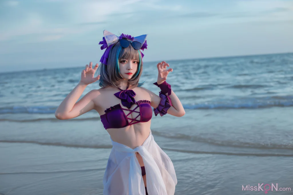 Coser@二佐Nisa: 碧蓝航线-柴郡泳装 (30 photos)