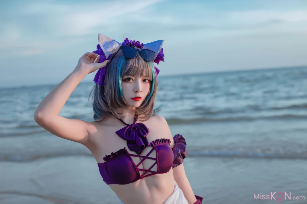 Coser@二佐Nisa: 碧蓝航线-柴郡泳装 (30 photos)
