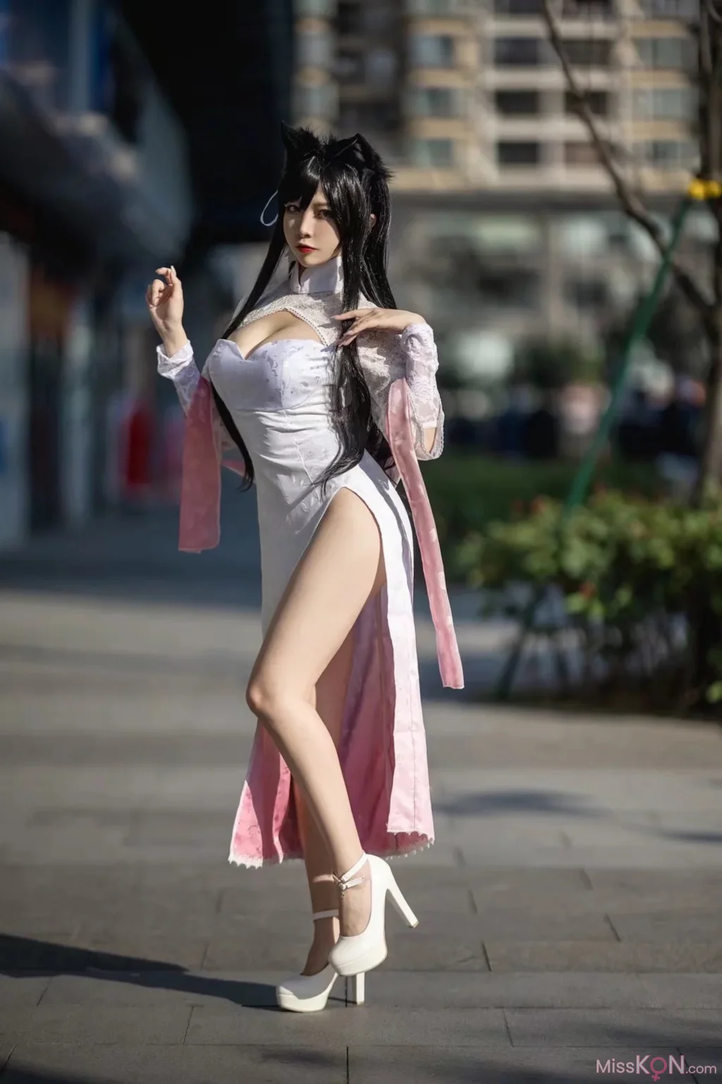 Coser@二佐Nisa: 碧蓝航线 爱宕旗袍 (18 photos)