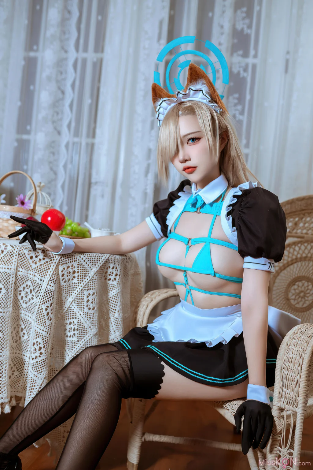 Coser@二佐Nisa: 蔚蓝档案 明日奈猫耳女仆 (39 photos)