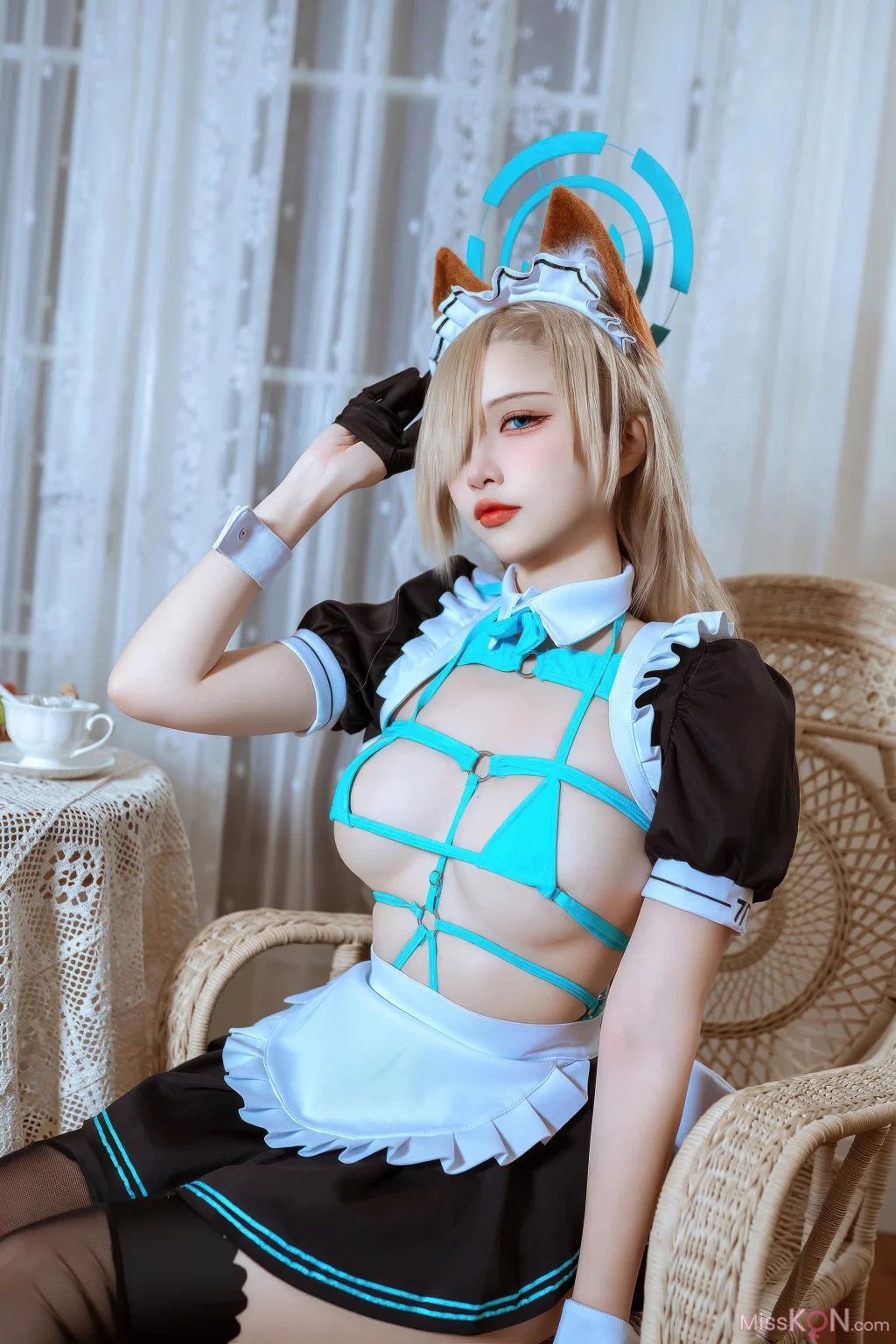 Coser@二佐Nisa: 蔚蓝档案 明日奈猫耳女仆 (39 photos)