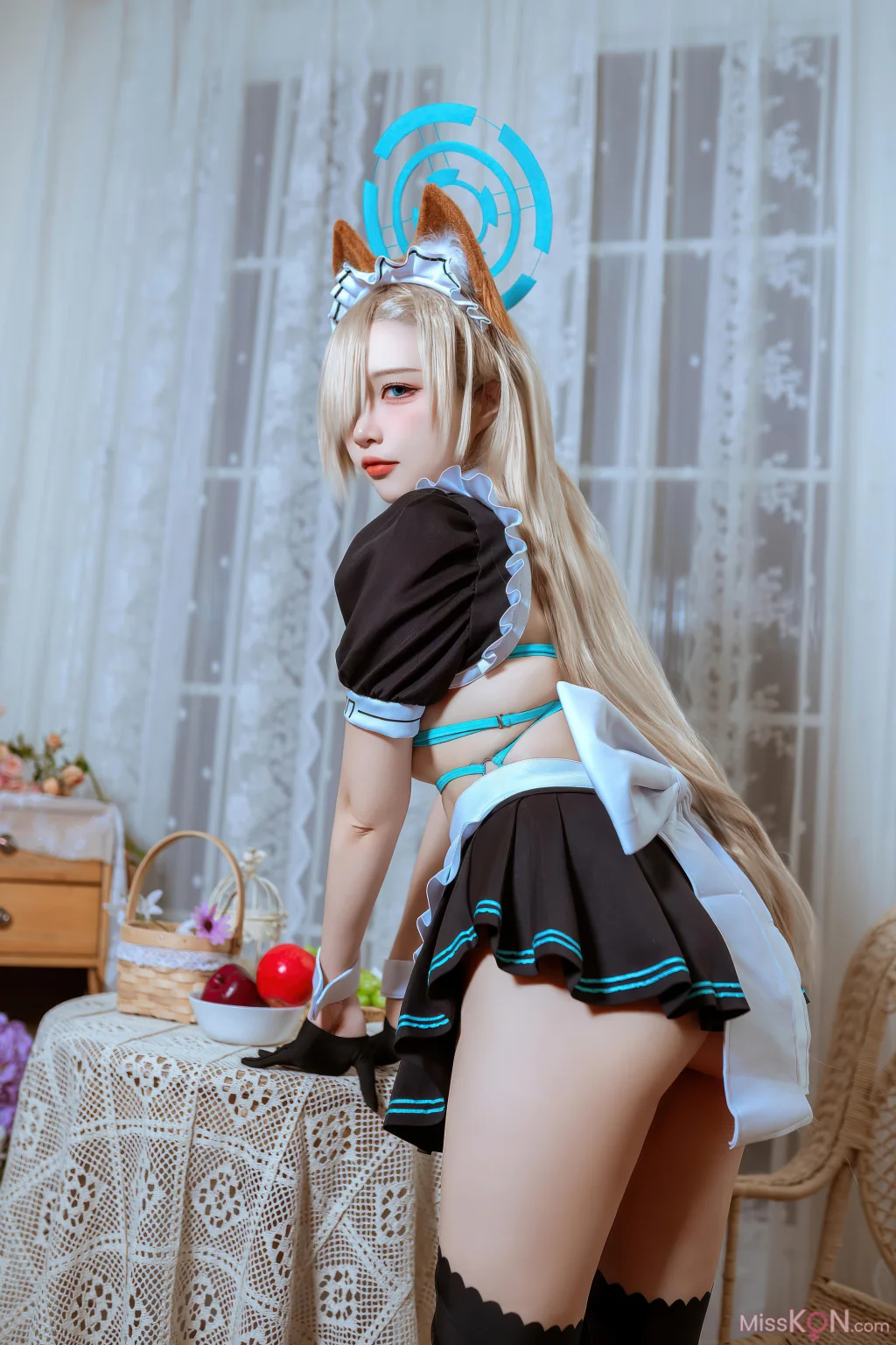 Coser@二佐Nisa: 蔚蓝档案 明日奈猫耳女仆 (39 photos)