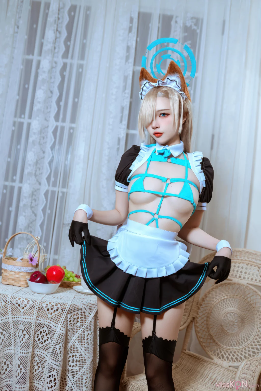 Coser@二佐Nisa: 蔚蓝档案 明日奈猫耳女仆 (39 photos)