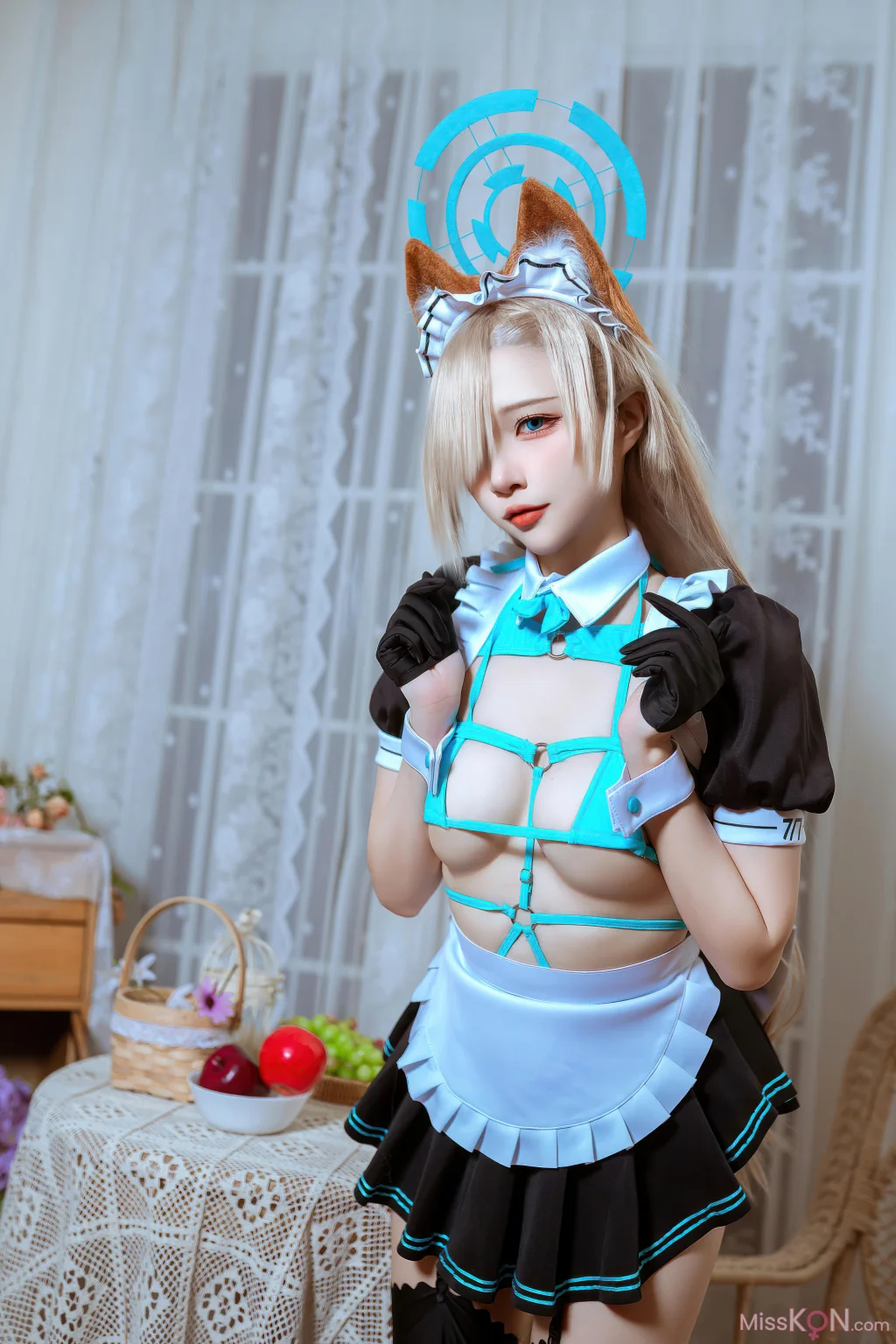 Coser@二佐Nisa: 蔚蓝档案 明日奈猫耳女仆 (39 photos)