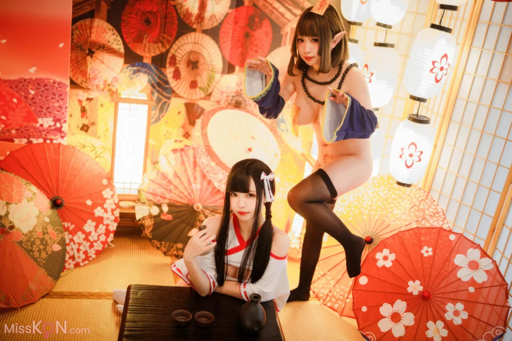 Coser@胡桃猫Kurumineko & 十万珍吱伏特: 巫女&僵尸 (121 photos)