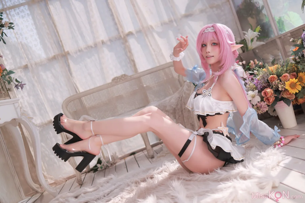 Coser@水淼Aqua: T2 Elysia Swimsuit (Honkai Imapct3) (52 photos)