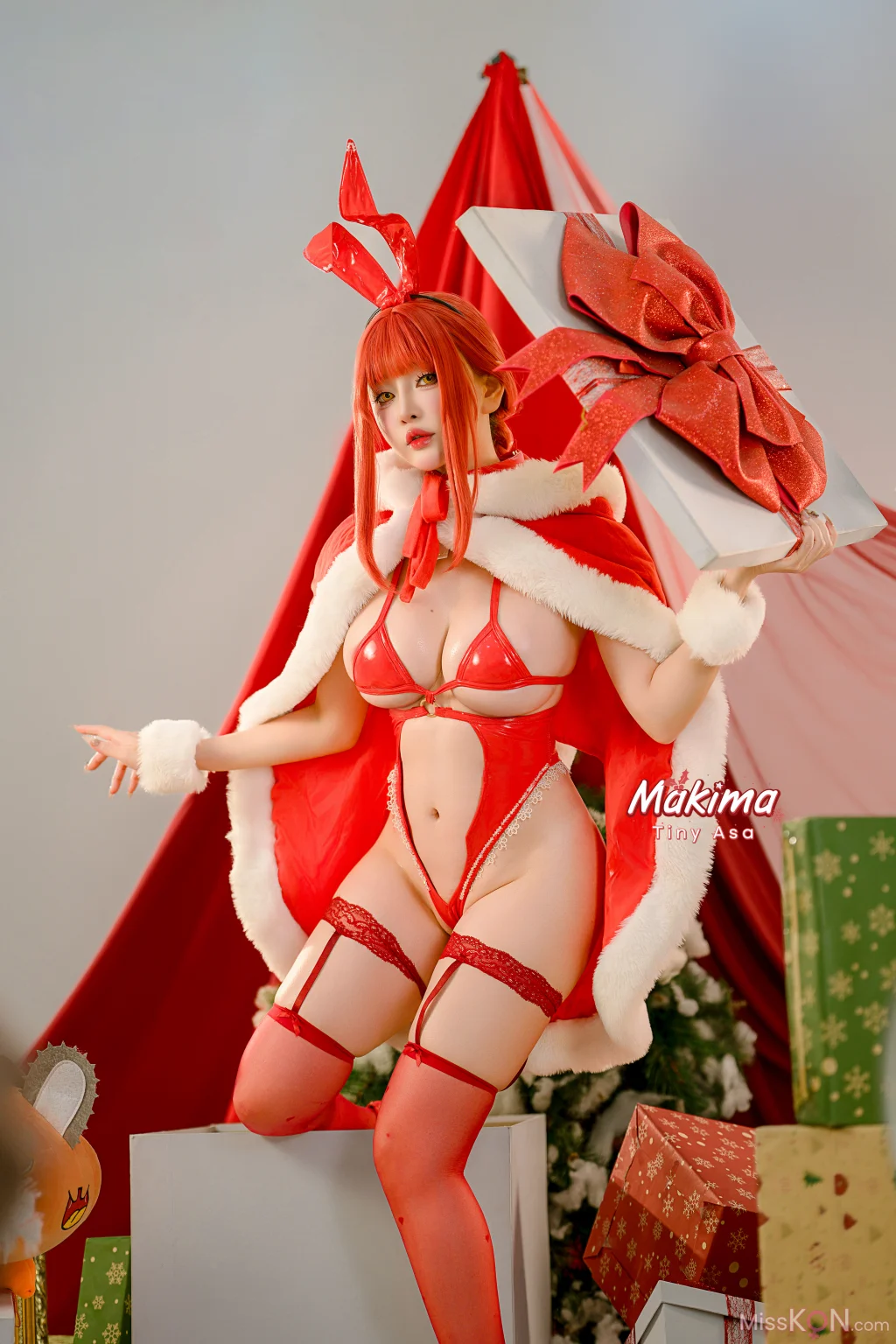 Coser@Tiny Asa: 电锯人 玛奇玛 圣诞 (50 photos + 1 video)