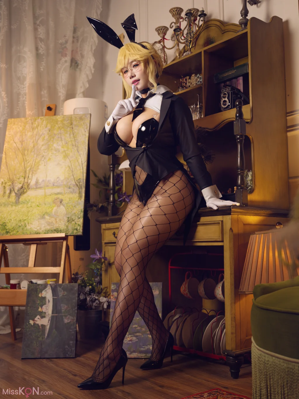 Coser@麻花麻花酱: 胜利女神：妮姬 爱德 兔女郎 (33 photos + 2 videos)