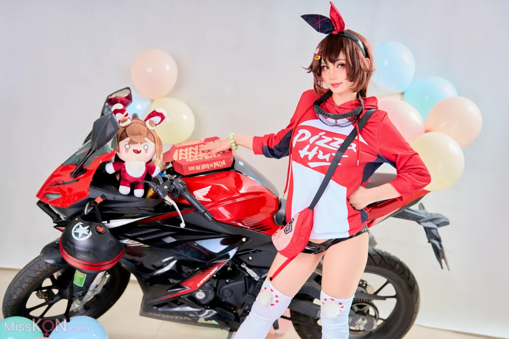 Coser@Joyce Lin: Amber Pizza Genshin Impact (37 photos)