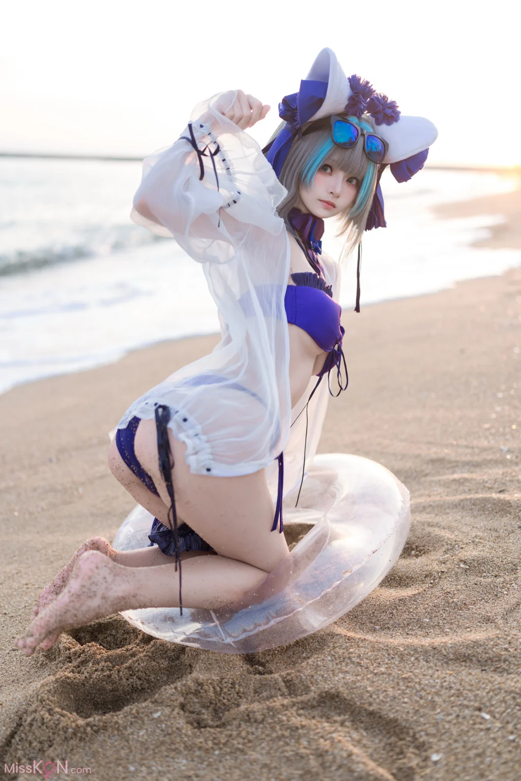 Coser@九柒喵: 碧蓝航线 柴郡泳装 (26 photos)