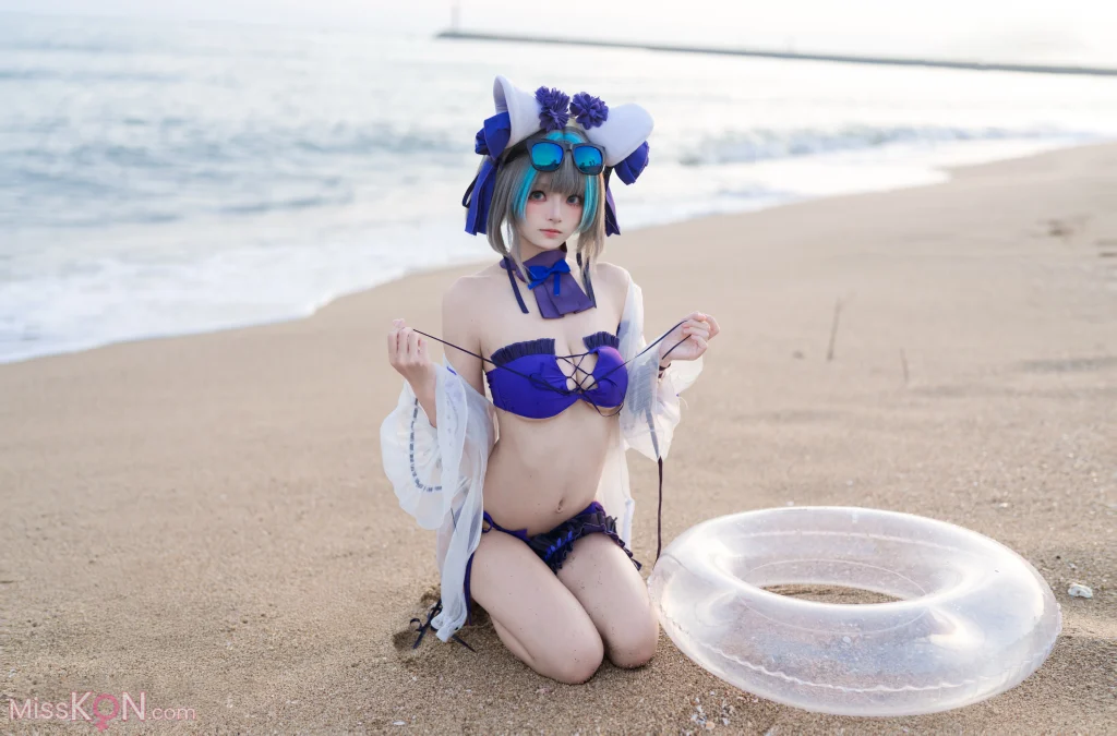 Coser@九柒喵: 碧蓝航线 柴郡泳装 (26 photos)