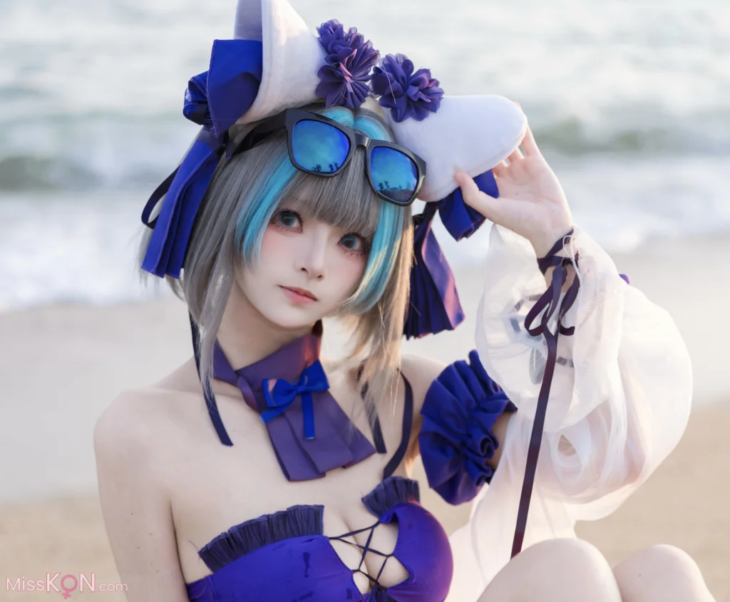 Coser@九柒喵: 碧蓝航线 柴郡泳装 (26 photos)