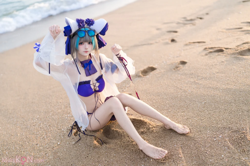 Coser@九柒喵: 碧蓝航线 柴郡泳装 (26 photos)