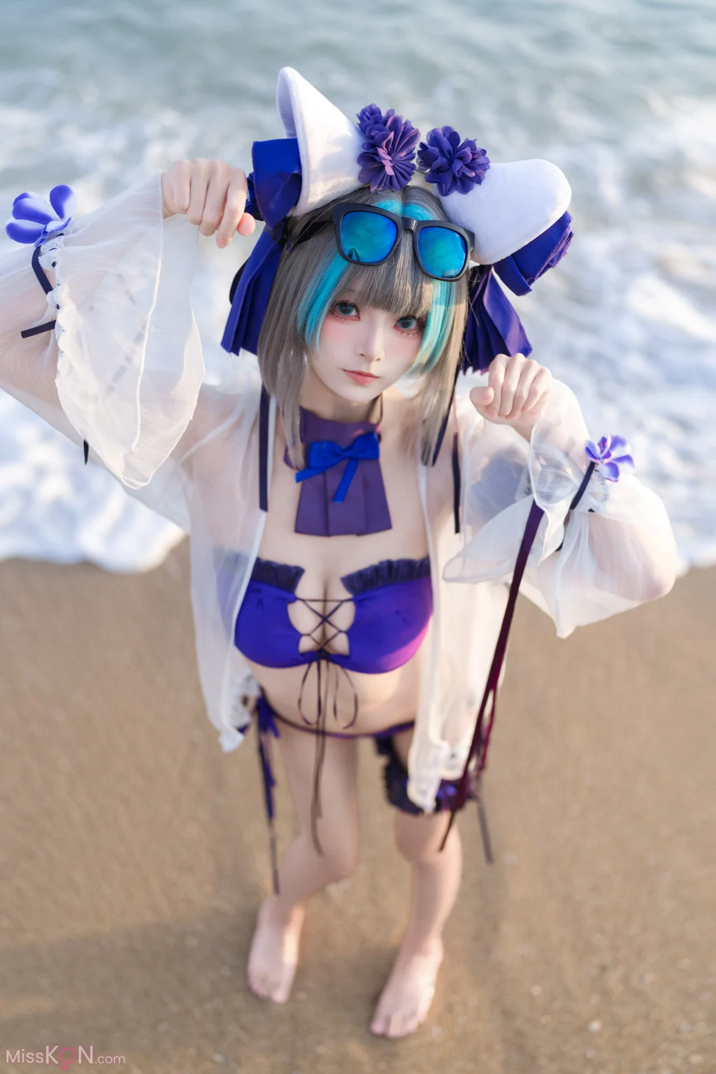 Coser@九柒喵: 碧蓝航线 柴郡泳装 (26 photos)