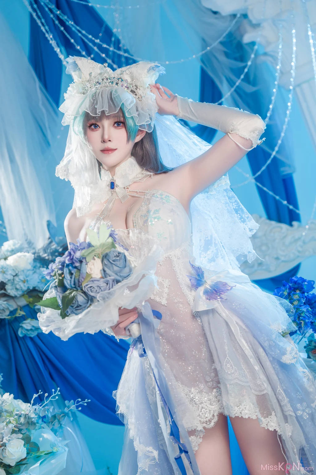 Coser@Natsuko夏夏子: 碧蓝航线 柴郡婚纱 (70 photos)
