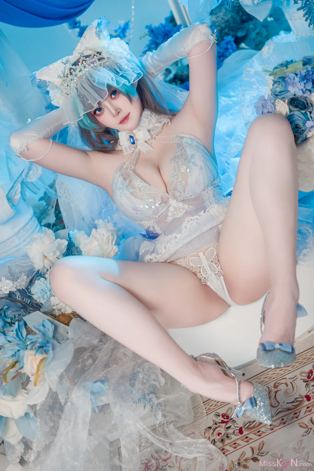 Coser@Natsuko夏夏子: 碧蓝航线 柴郡婚纱 (70 photos)