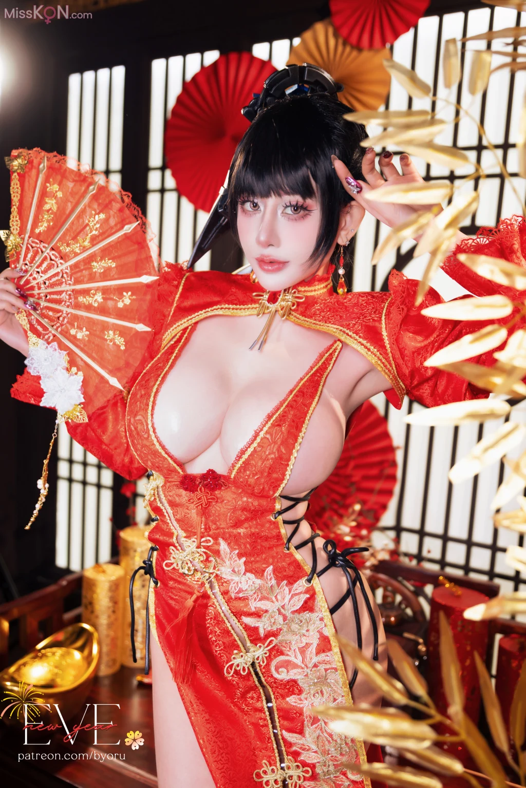 Coser@Byoru: Eve New Year Qipao (62 photos + 19 videos)