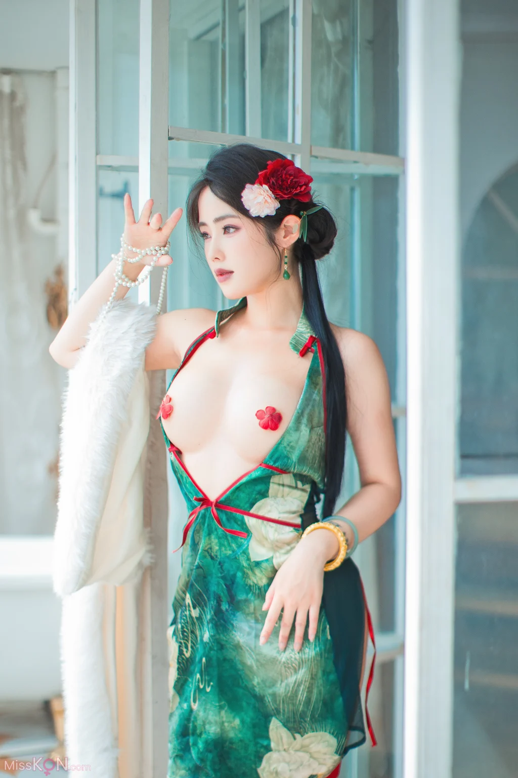 Coser@钛合金TiTi: 绿色旗袍 (82 photos + 1 videos) - photo 8