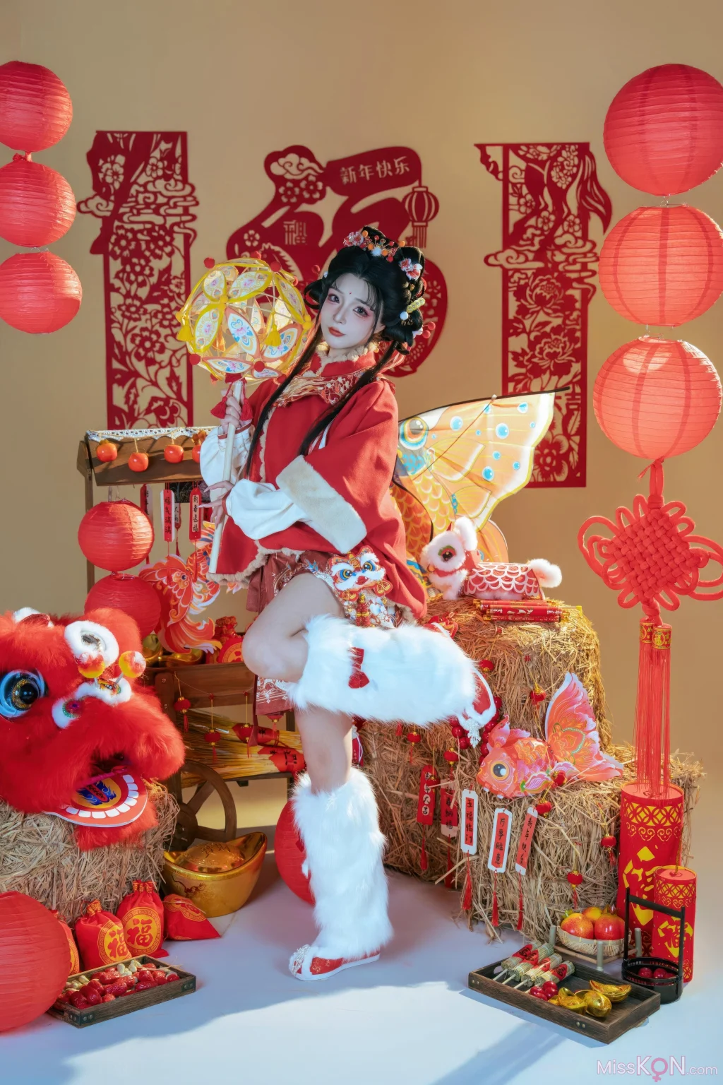 Coser@yuuhui玉汇: 2026新春特辑 醒狮少女 (131 photos + 2 videos)