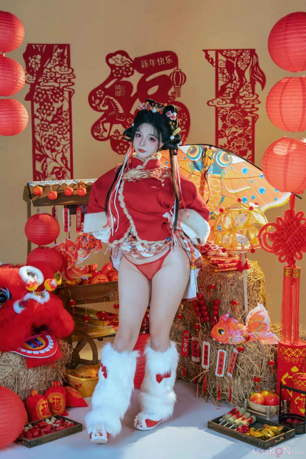 Coser@yuuhui玉汇: 2026新春特辑 醒狮少女 (131 photos + 2 videos)