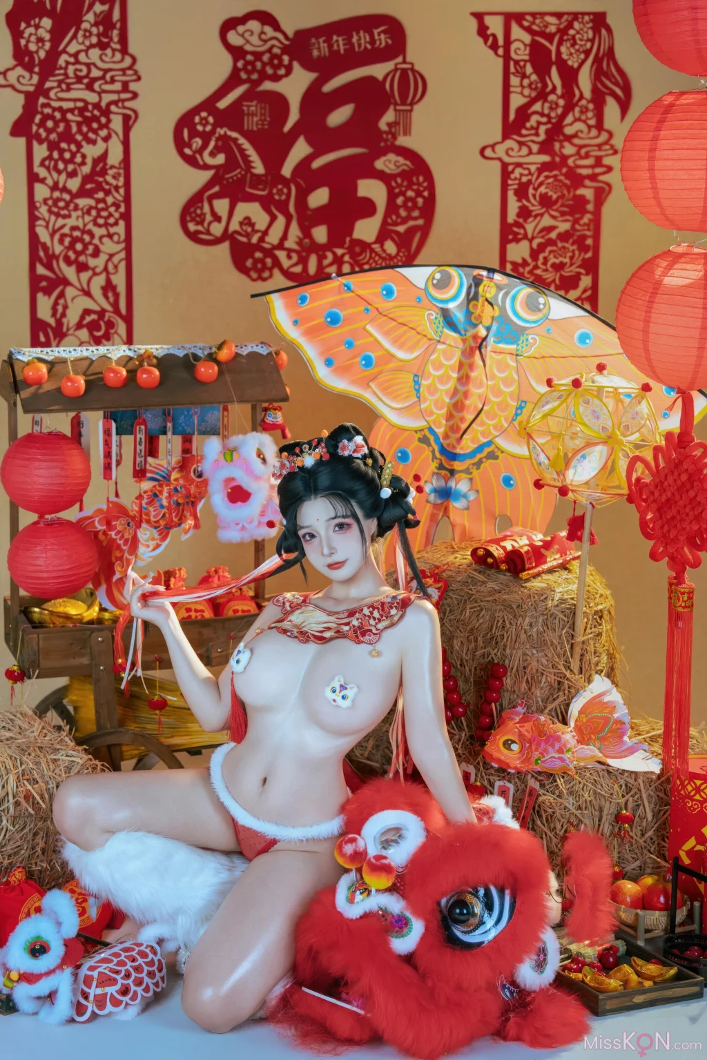 Coser@yuuhui玉汇: 2026新春特辑 醒狮少女 (131 photos + 2 videos)