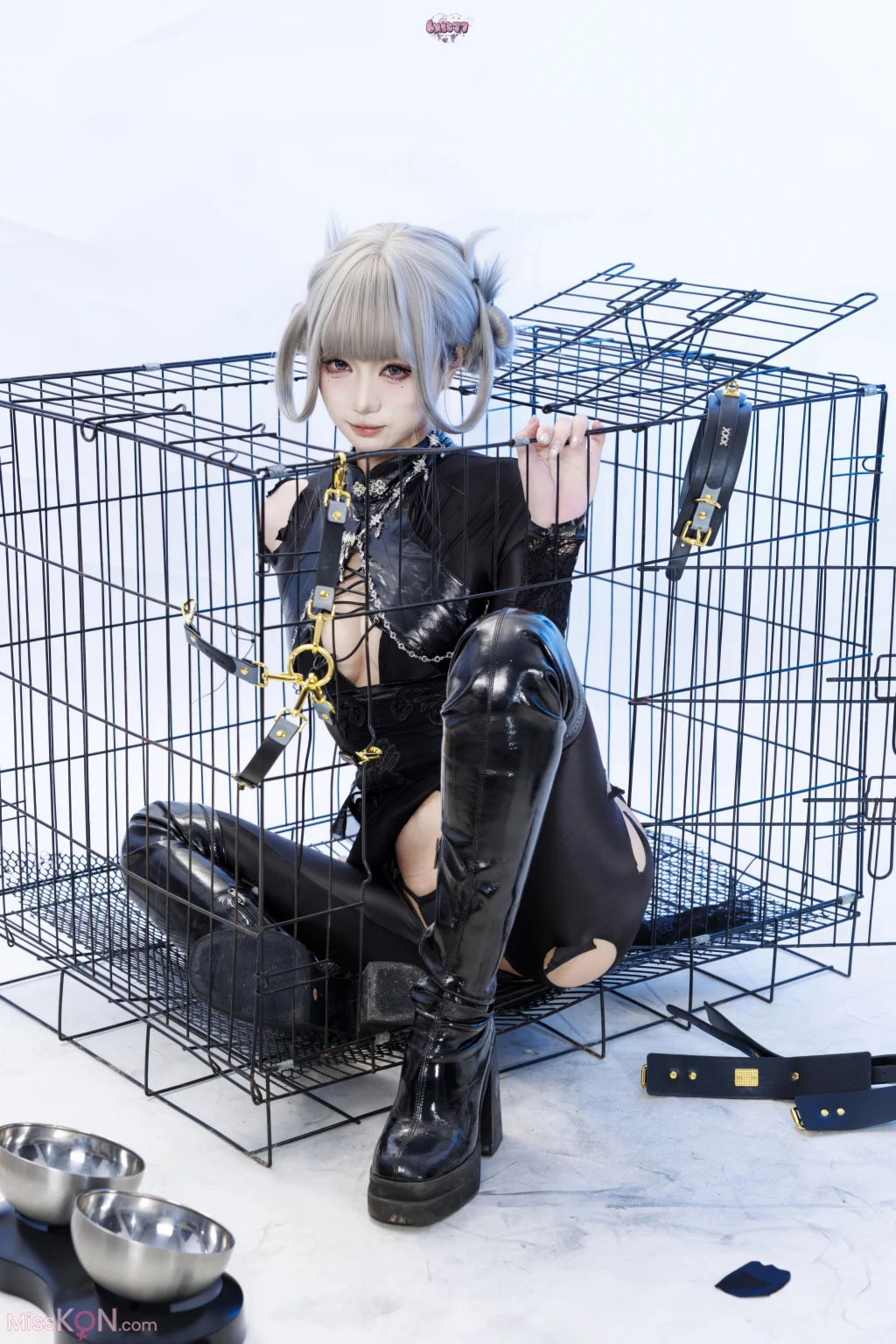 Coser@柒柒要乖哦: 黑靡烟旗袍 (108 photos + 2 videos) – Page 3