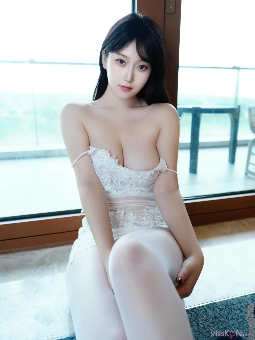 [内购无水印] 李沁恩lrene & 金允希Yuki: 秀人网模特 双人黑白睡衣 (85 photos)