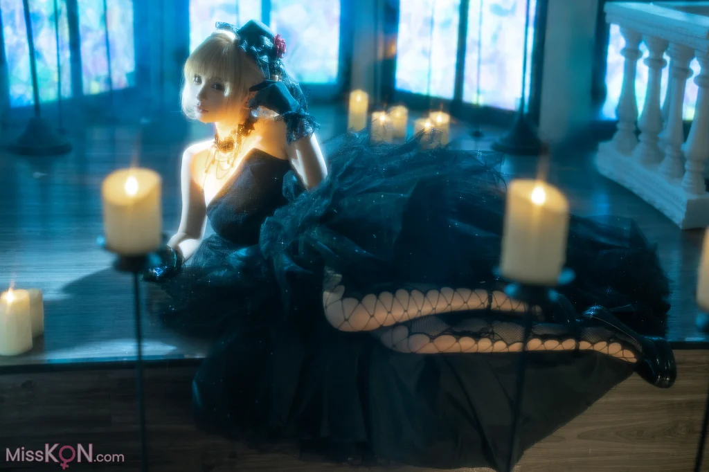 Coser@蠢沫沫 (chunmomo): 黑婚纱 (37 photos + 1 video)