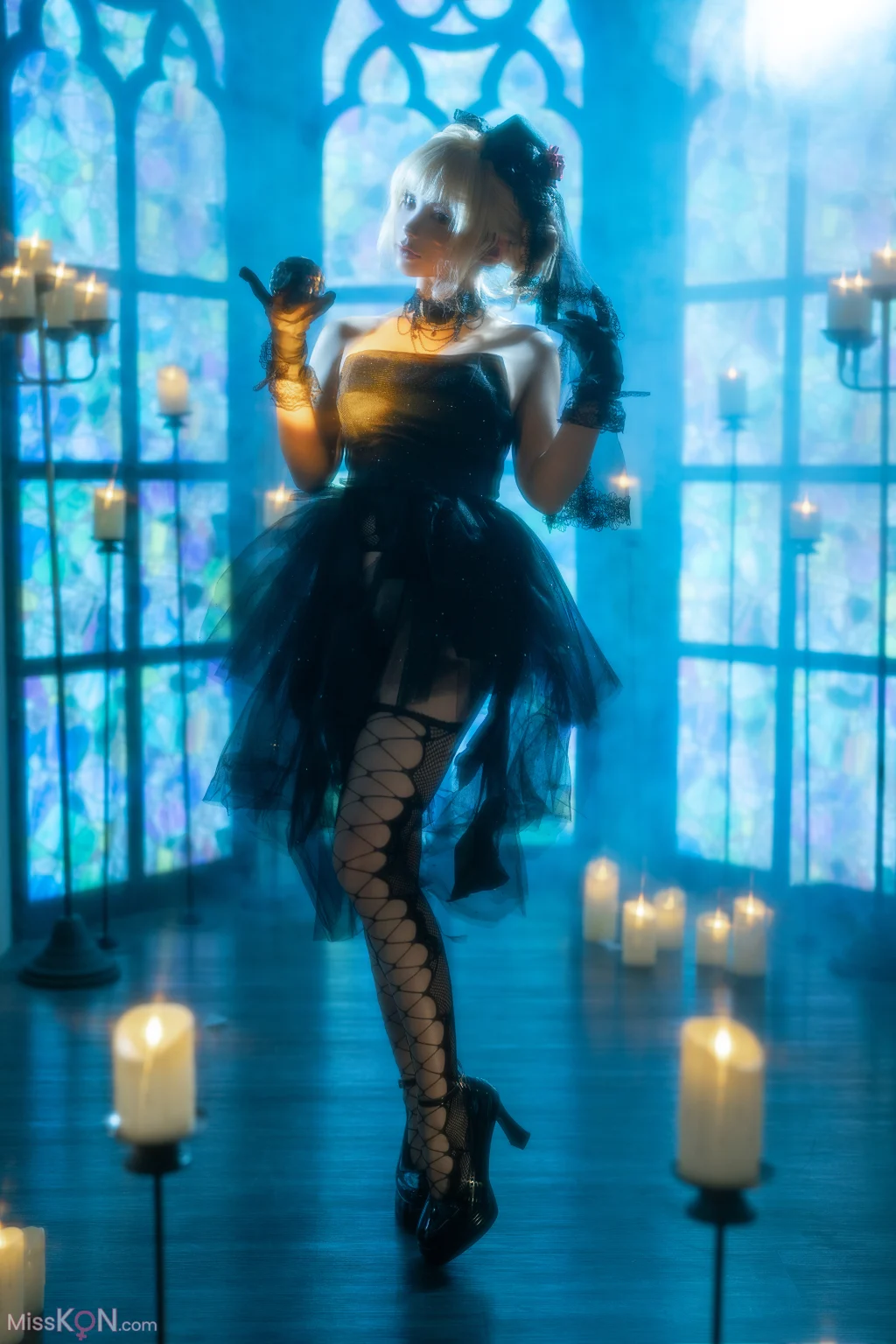 Coser@蠢沫沫 (chunmomo): 黑婚纱 (37 photos + 1 video)