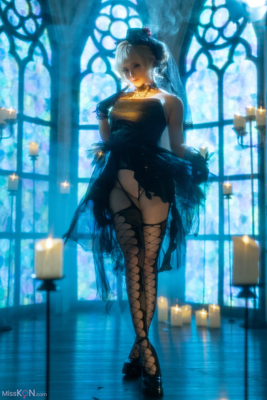 Coser@蠢沫沫 (chunmomo): 黑婚纱 (37 photos + 1 video)