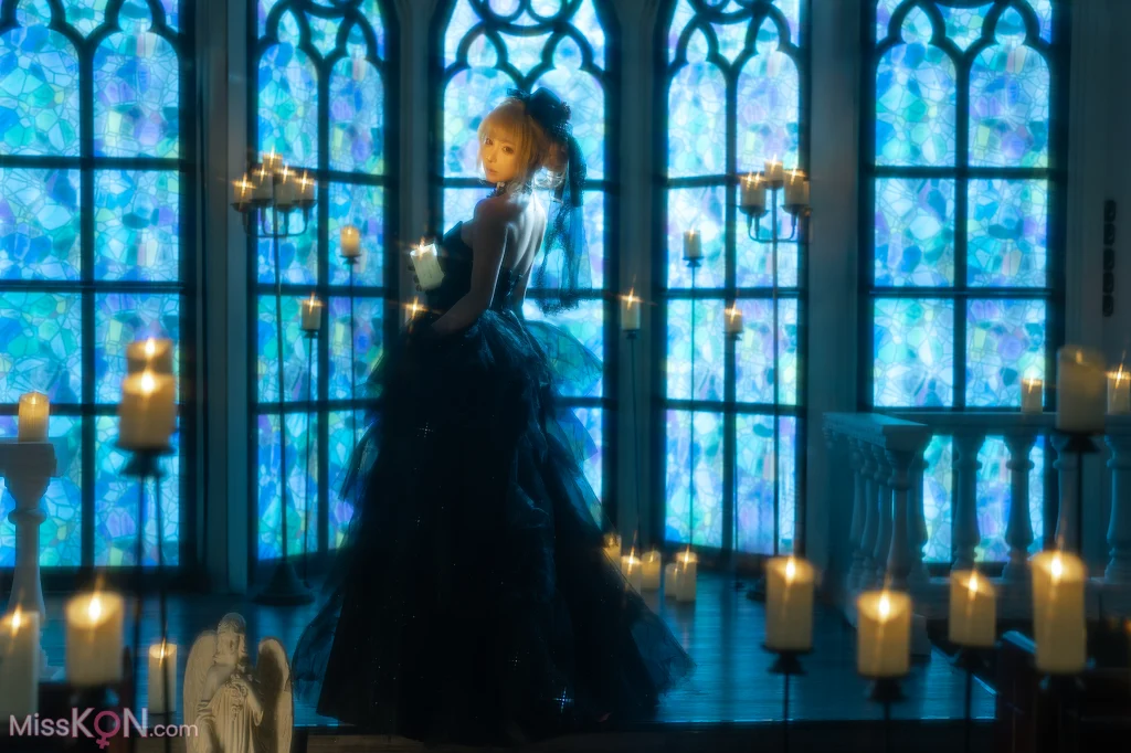 Coser@蠢沫沫 (chunmomo): 黑婚纱 (37 photos + 1 video)