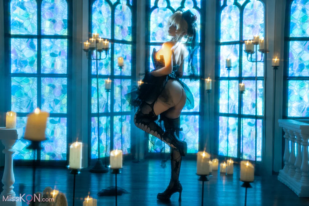 Coser@蠢沫沫 (chunmomo): 黑婚纱 (37 photos + 1 video)
