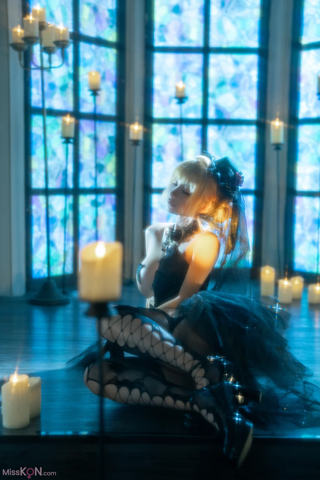 Coser@蠢沫沫 (chunmomo): 黑婚纱 (37 photos + 1 video)