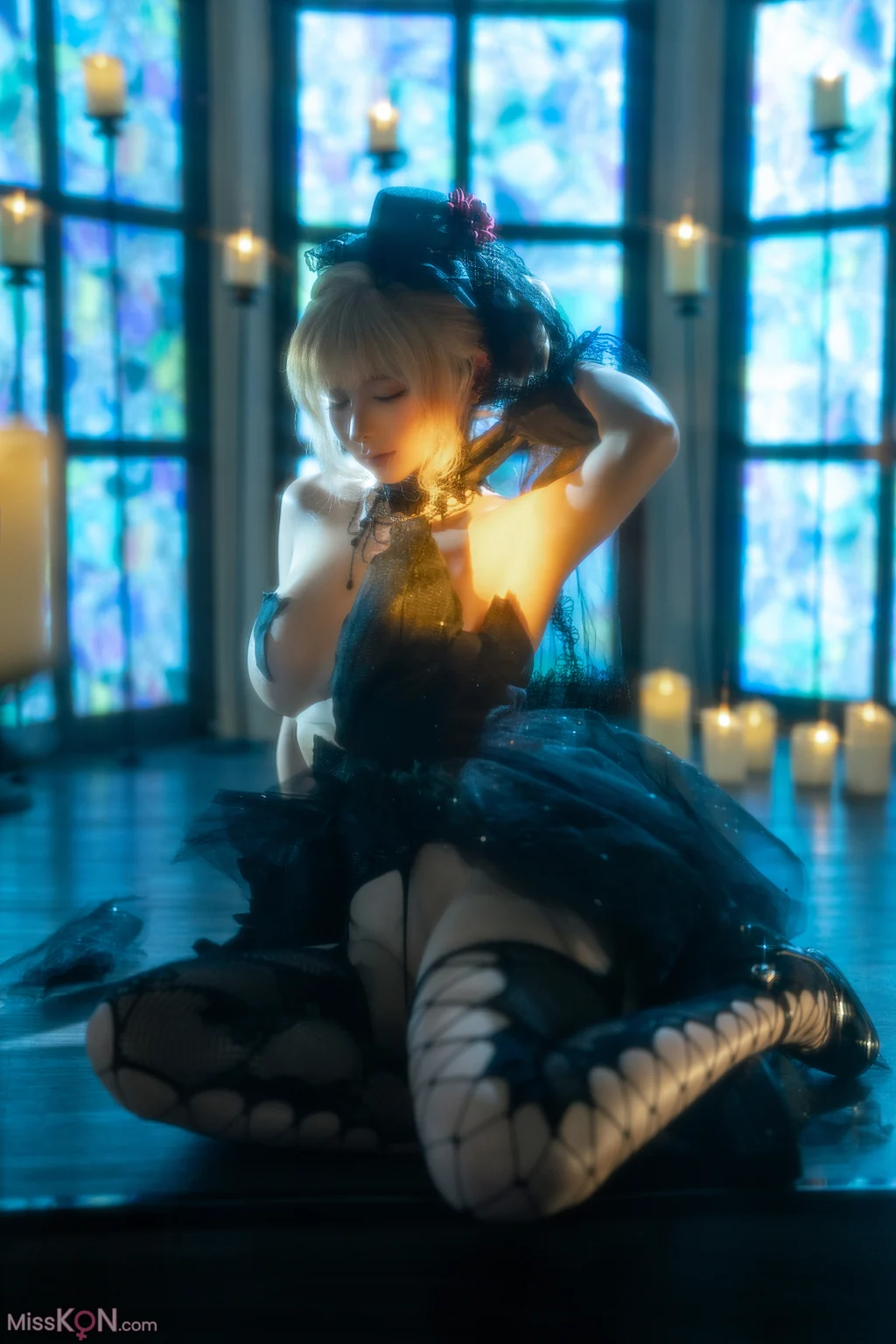 Coser@蠢沫沫 (chunmomo): 黑婚纱 (37 photos + 1 video)