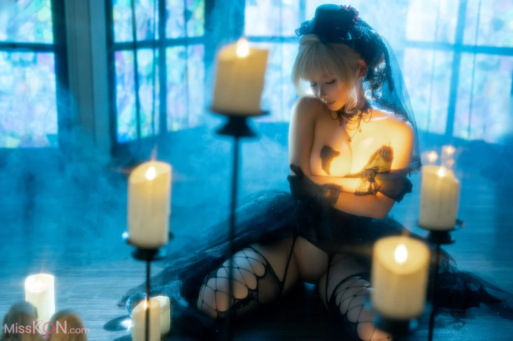 Coser@蠢沫沫 (chunmomo): 黑婚纱 (37 photos + 1 video) – Page 2