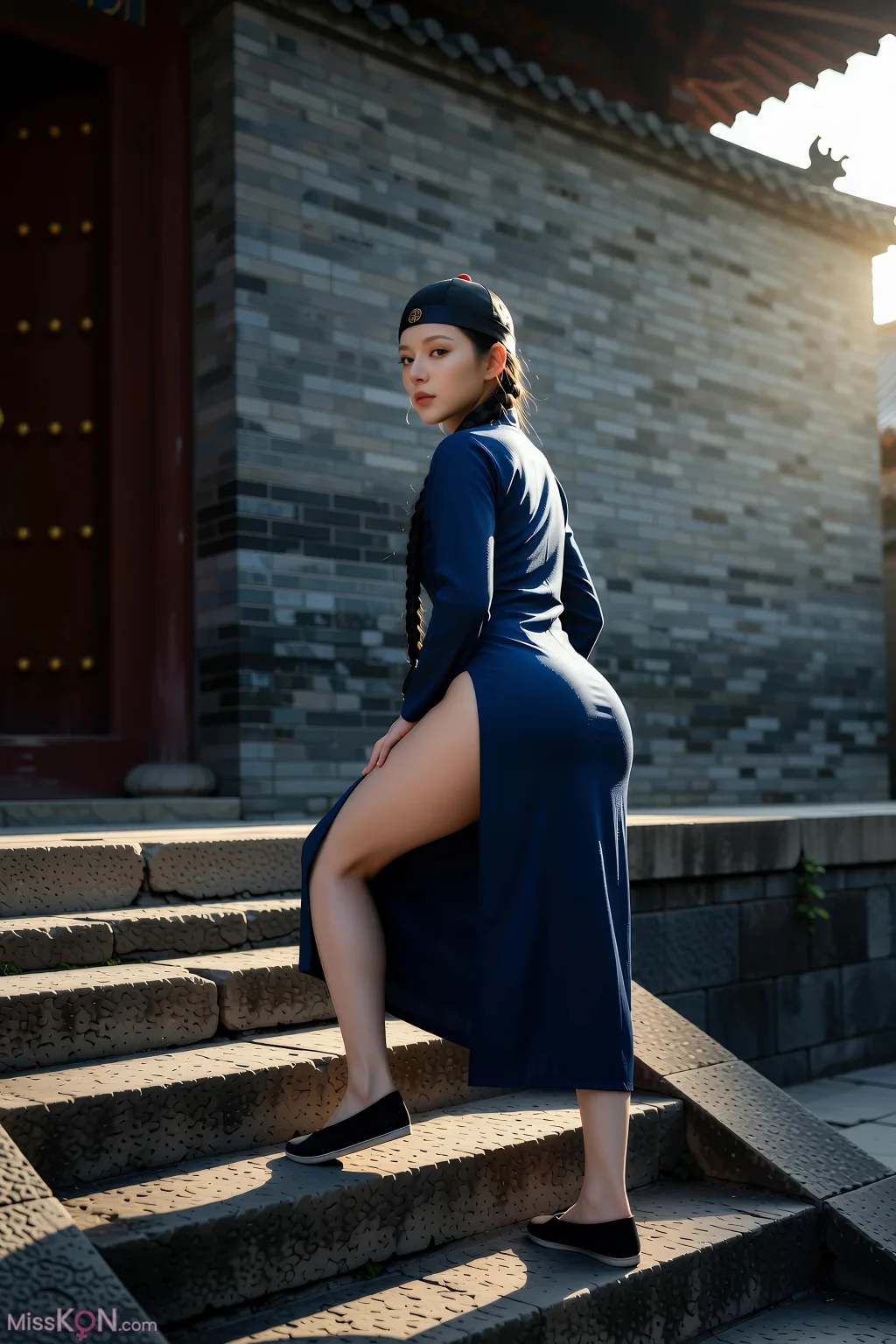 [AIGirl] 珊珊 蓝色长衫 (77 photos)