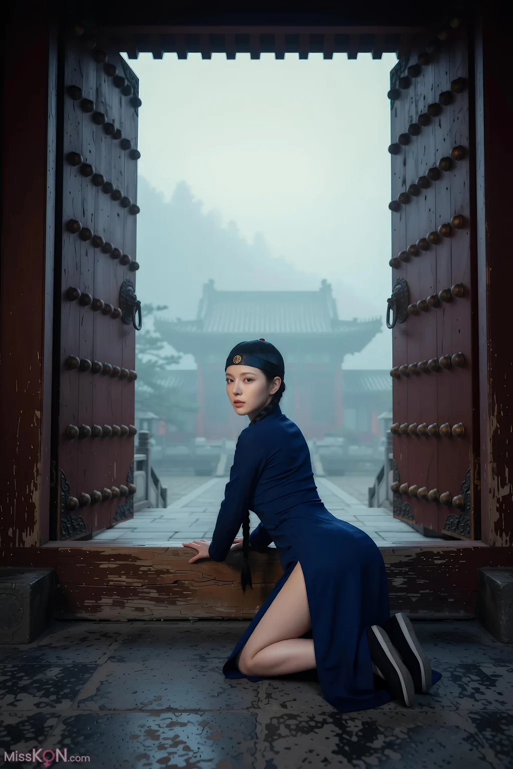 [AIGirl] 珊珊 蓝色长衫 (77 photos)