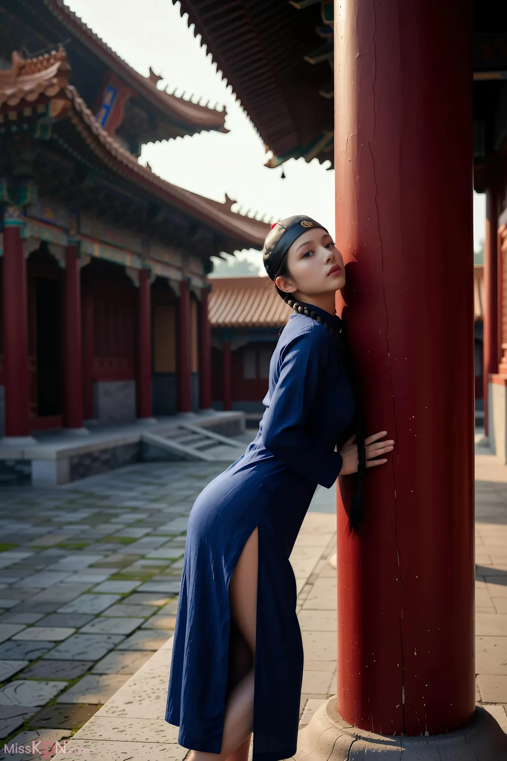 [AIGirl] 珊珊 蓝色长衫 (77 photos)